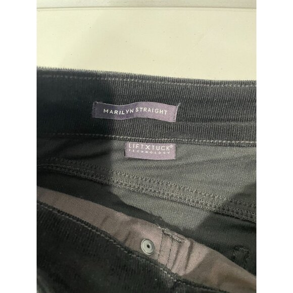 NYDJ Womens Marilyn Straight Corduroy Pants 6P Black Lift Tuck Technology - Picture 9 of 14